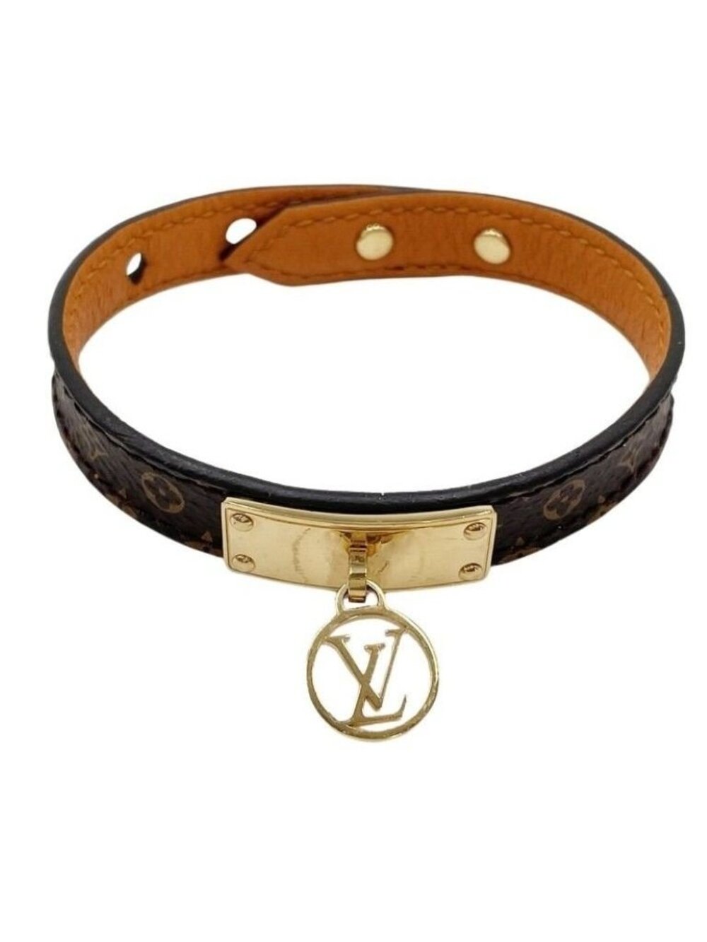 Louis Vuitton Bracelet Logomania Brown Monogram LV Circle Gold